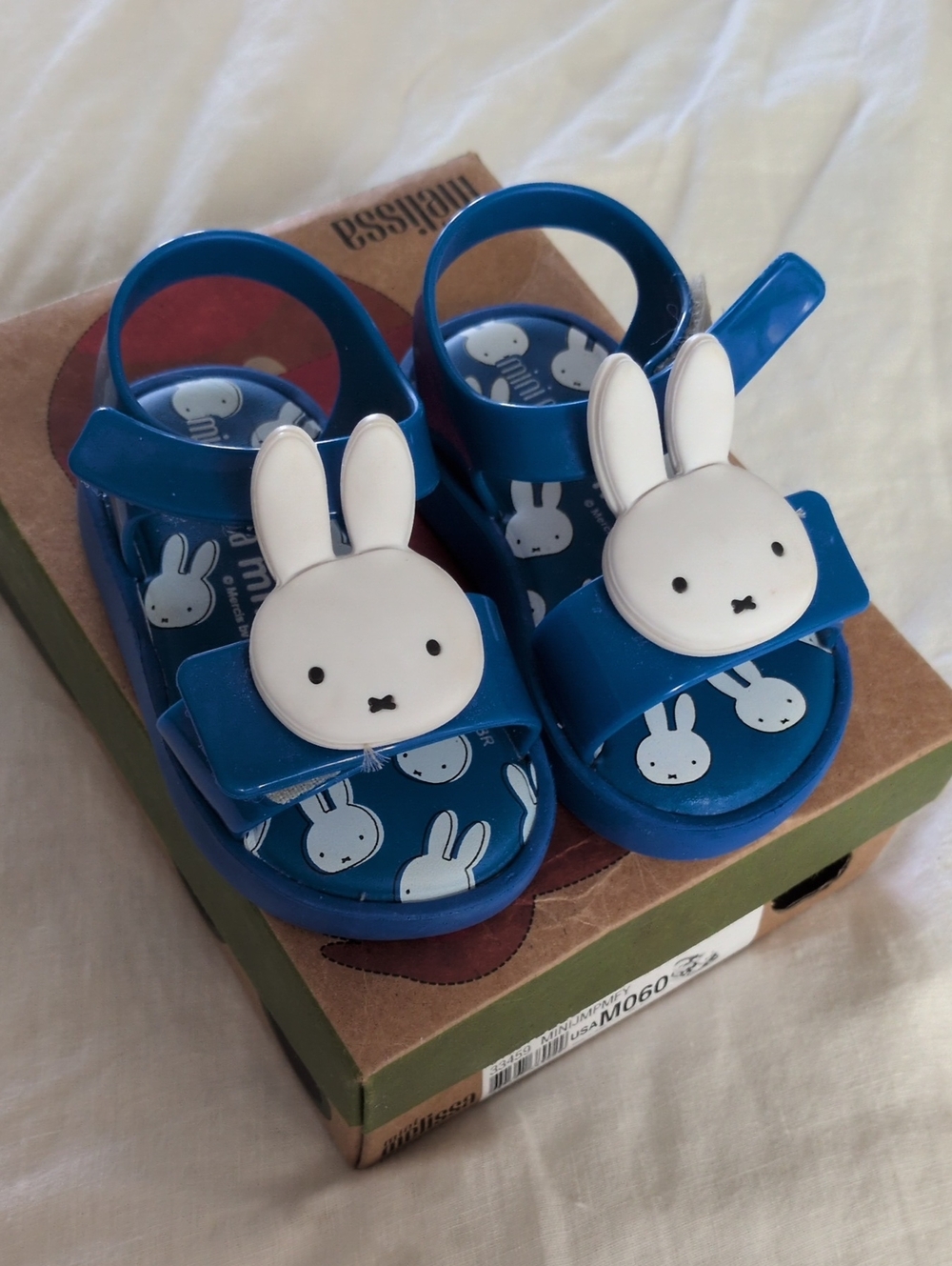 Mini Melissa Miffy Blue Bunny Jelly Sandals
